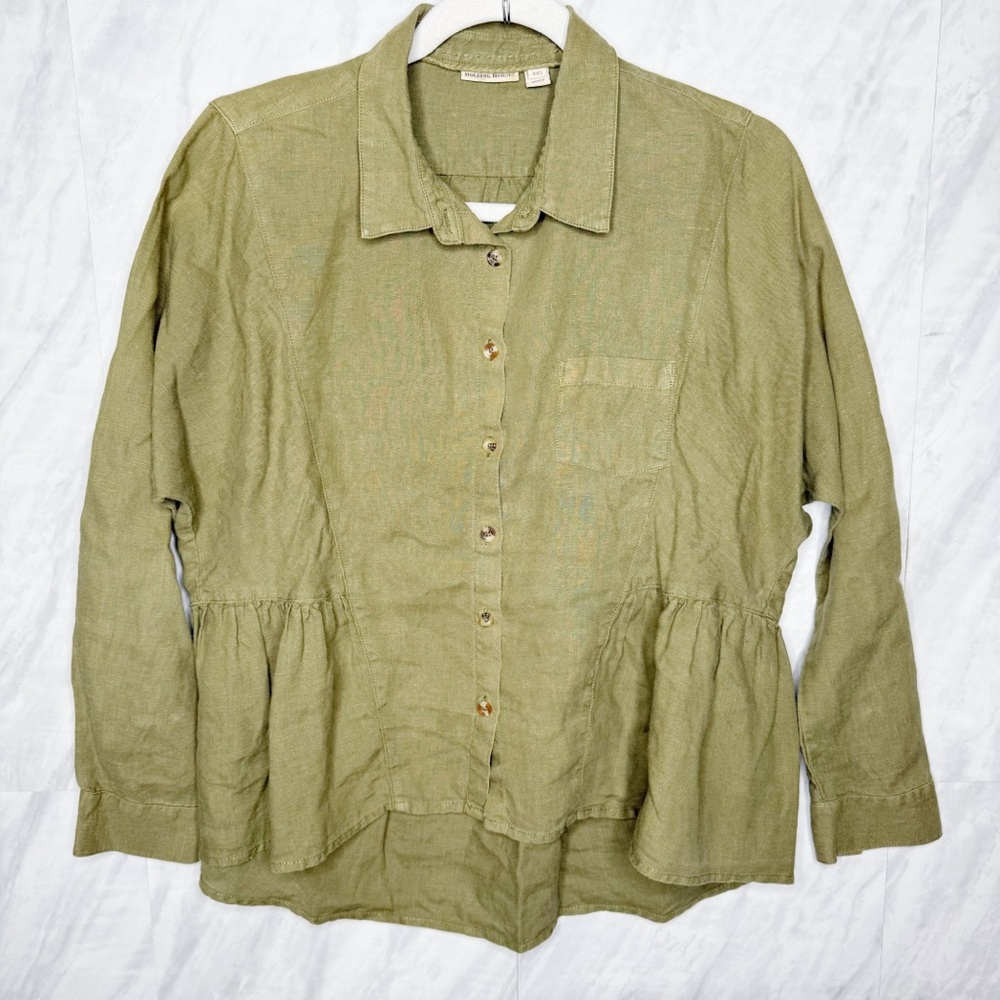 HOLDING HORSES Green Long Sleeve Button Down Shirt